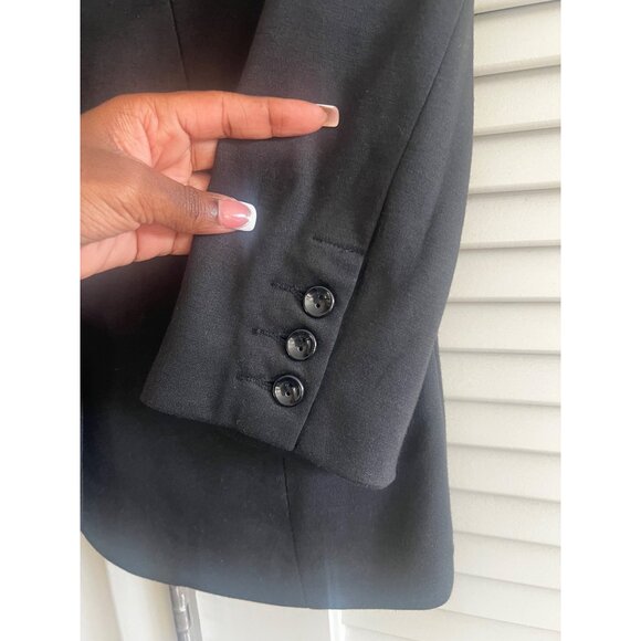 Anthropologie Black Career Blazer Jacket Womens Size S 3/4 Sleeve Button Front - Picture 6 of 9